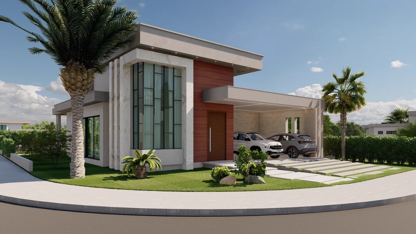 Casa térrea moderna 180 m² com 03 suítes e piscina